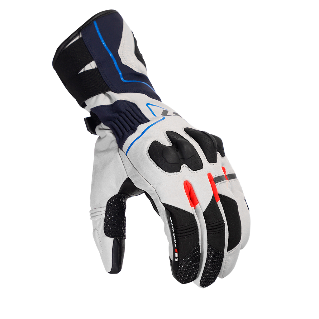 LS2 Nordic Man Gloves Grey Blue Red 3XL