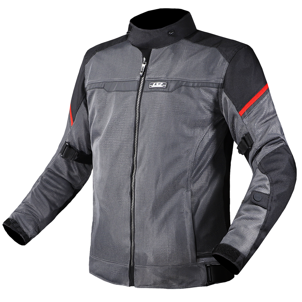 [64100S0112S] Chaqueta Moto LS2 Riva Hombre Negro Oscuro Gris Rojo (S)