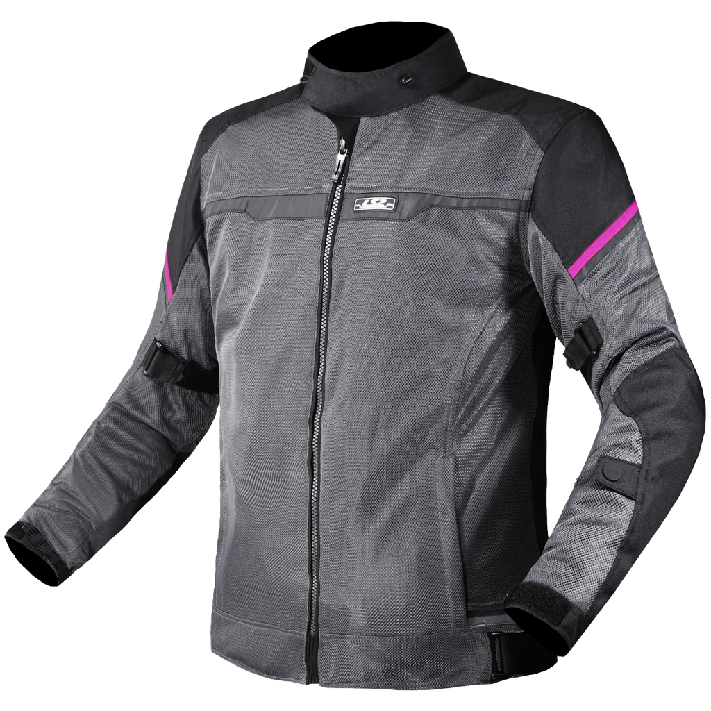 [64100S0012XS] Chaqueta Moto LS2 Riva Mujer Negro Oscuro Gris Rosa (XS)