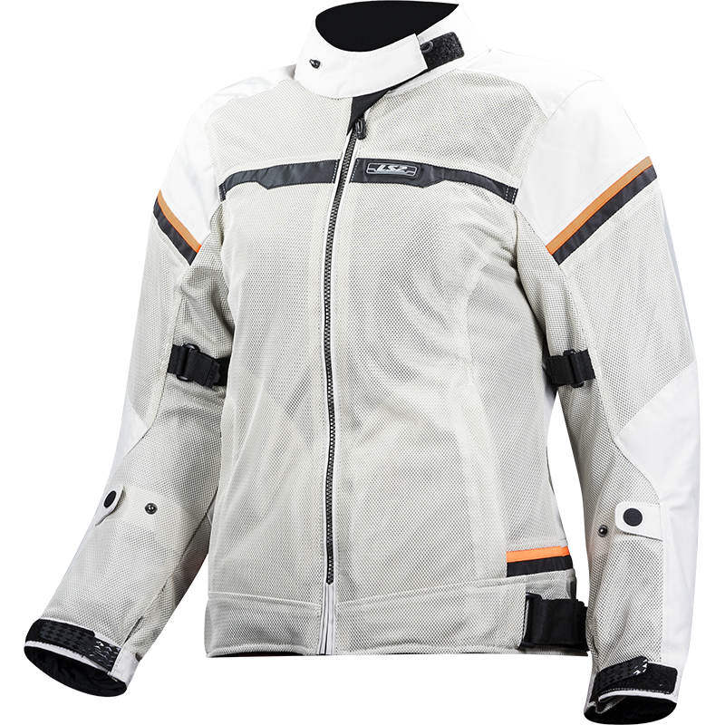 Chaqueta Moto LS2 Riva Mujer Claro Gris Naranja