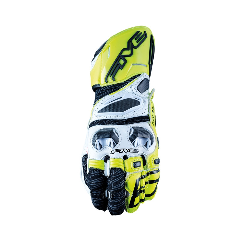 [GF5RFXRV2407] Guantes Five Rfx Race V2 Blanco / Amarillo Fluor (XS)