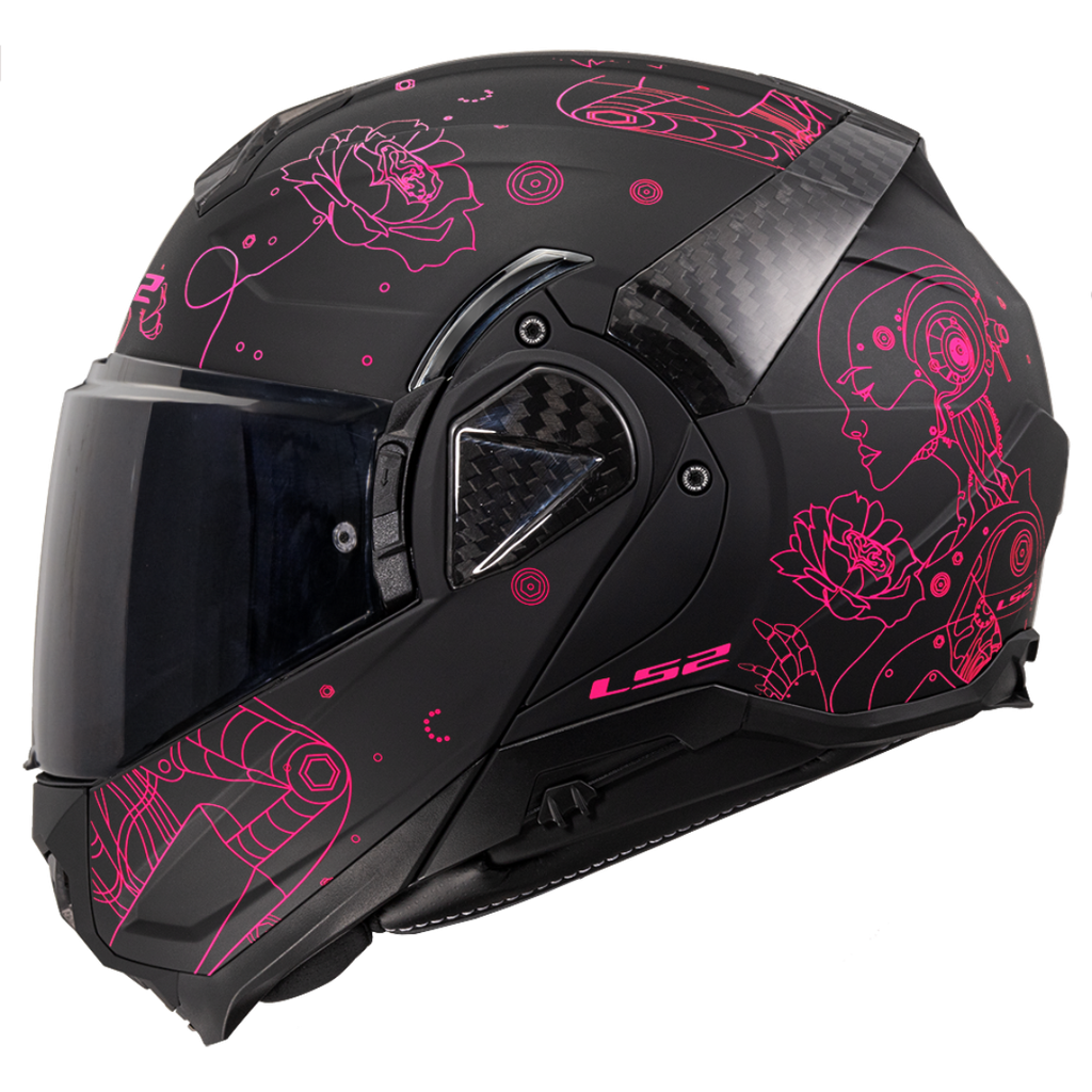 Casco Moto Modular LS2 FF910 Advant II Sophia Negro Rosa