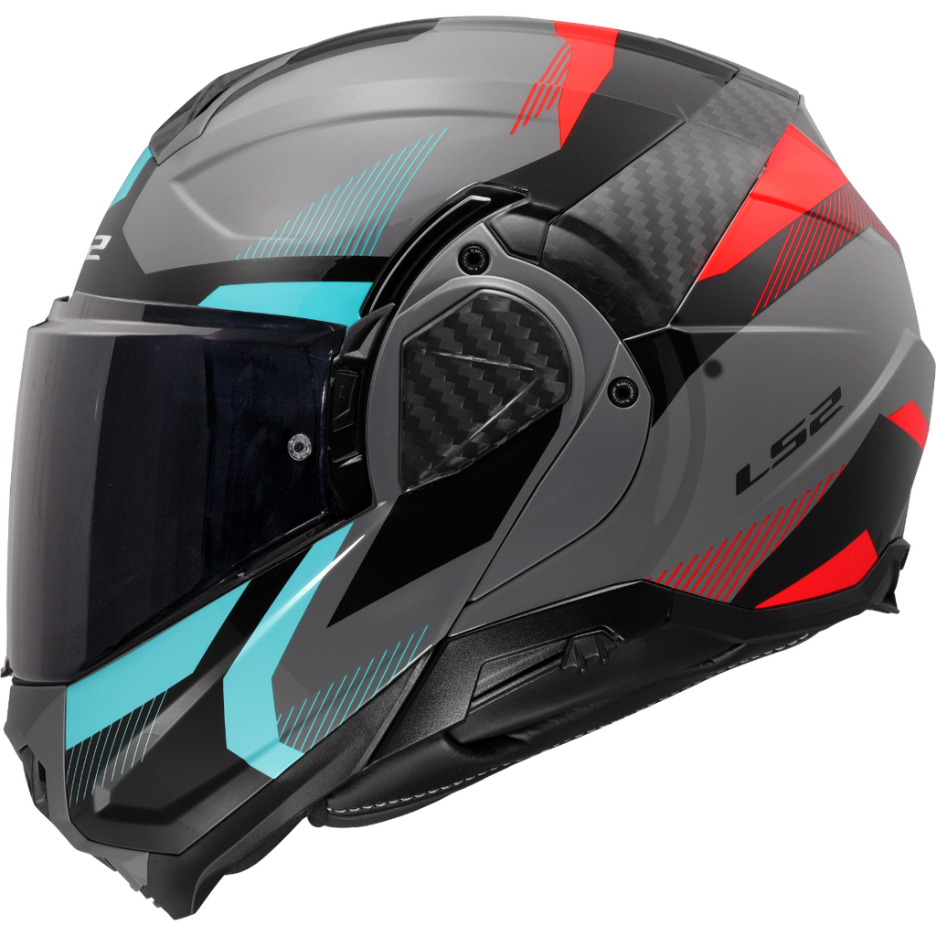 [569102106XS] Casco Moto Modular LS2 FF910 Advant II Triple Nardo Gris Azul Rojo (XS)