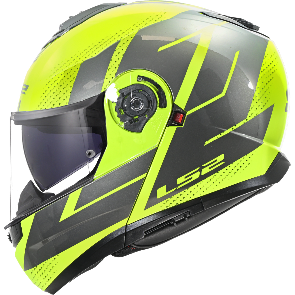 Casco Moto Modular LS2 FF908 Strobe II Code Amarillo Gris