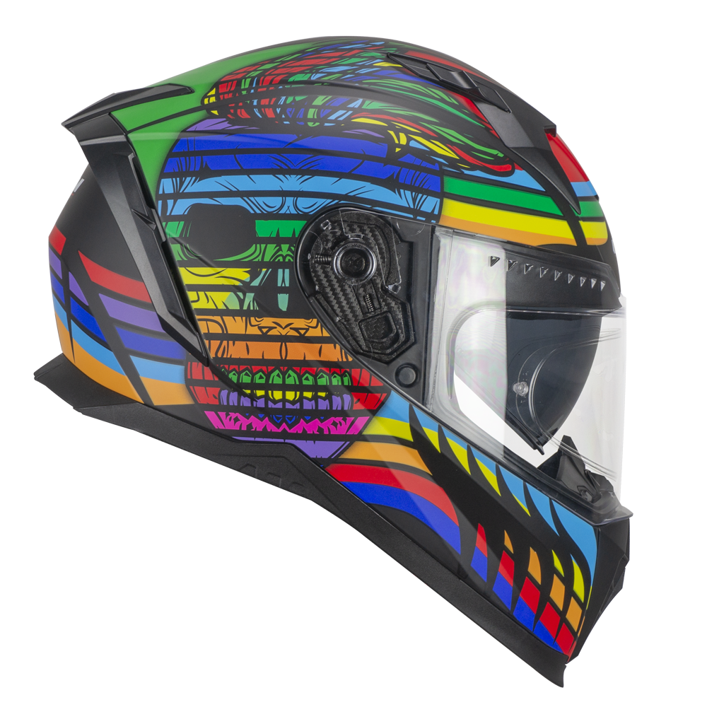 Casco Integral CGM 311X Blast Skull Negro Azul Rojo Mate
