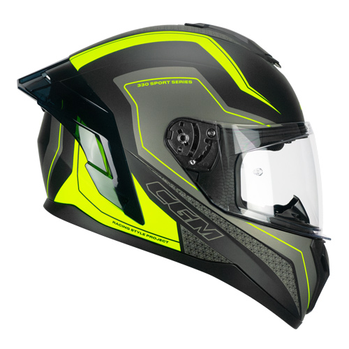 CGM 330G Riot Sport Negro Fluorescente Amarillo Mate