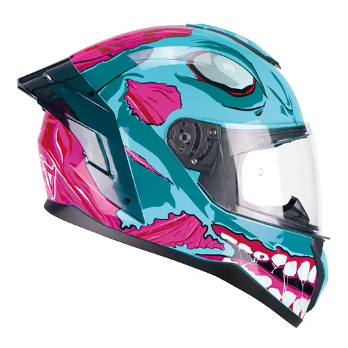 Casco Integral CGM 330U Riot Undead Azul Claro Rosa