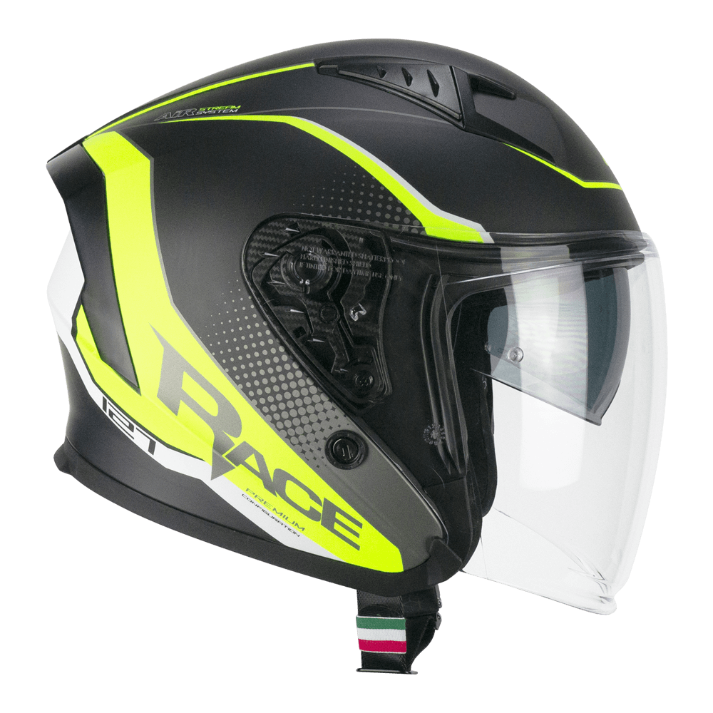[127G-ALV-19 A1] Casco CGM 127G Deep Race Grafito Amarillo Fluorescente Mate (XS)