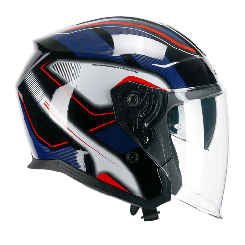 [136G-BLV-85 A1] Casco Jet CGM 136G RNA Sport Negro Rojo Azul (XS)
