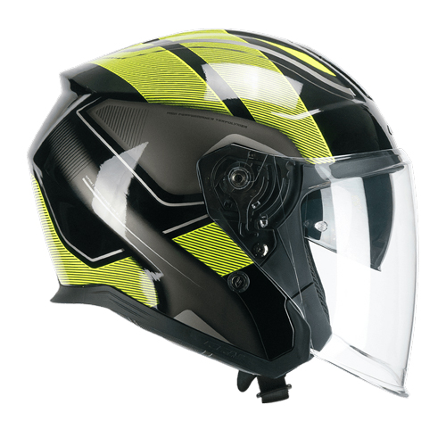 [136G-BLV-93 A1] Casco Jet CGM 136G RNA Sport Negro Amarillo Flúor (XS)