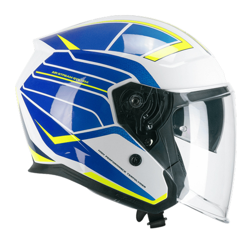 [136S-BLV-79 A1] Casco Jet CGM 136S RNA Race Azul Amarillo Flúor (XS)