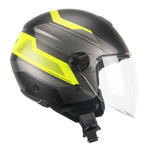 Casco CGM 167K Flo City Negro Amarillo Fluorescente Mate Largo