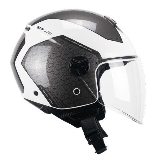 Casco Jet CGM 167L FLO Bico Blanco Gris Larga