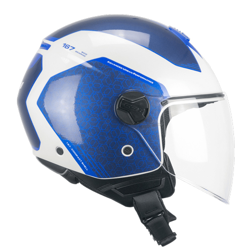Casco CGM 167L Flo Bico Blanco Azul Largo