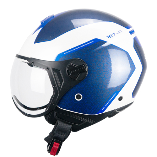 [167L-ASA-79 A0] Casco CGM 167L Flo Bico Blanco Azul En Forma (XXS)