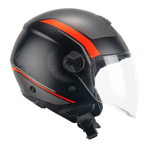 [167M-ALA-17 A0] Casco CGM 167M Flo Dot Negro Naranja Fluorescente Mate Largo (XXS)