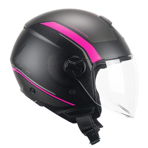 [167M-ALA-20 A0] Casco Jet CGM 167M FLO DOT Negro Fucsia Flúor Mate Larga (XXS)