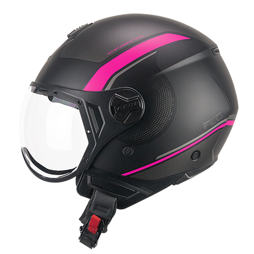 [167M-ASA-20 A0] Casco Jet CGM 167M FLO DOT Negro Fucsia Flúor Mate Perfilada (XXS)