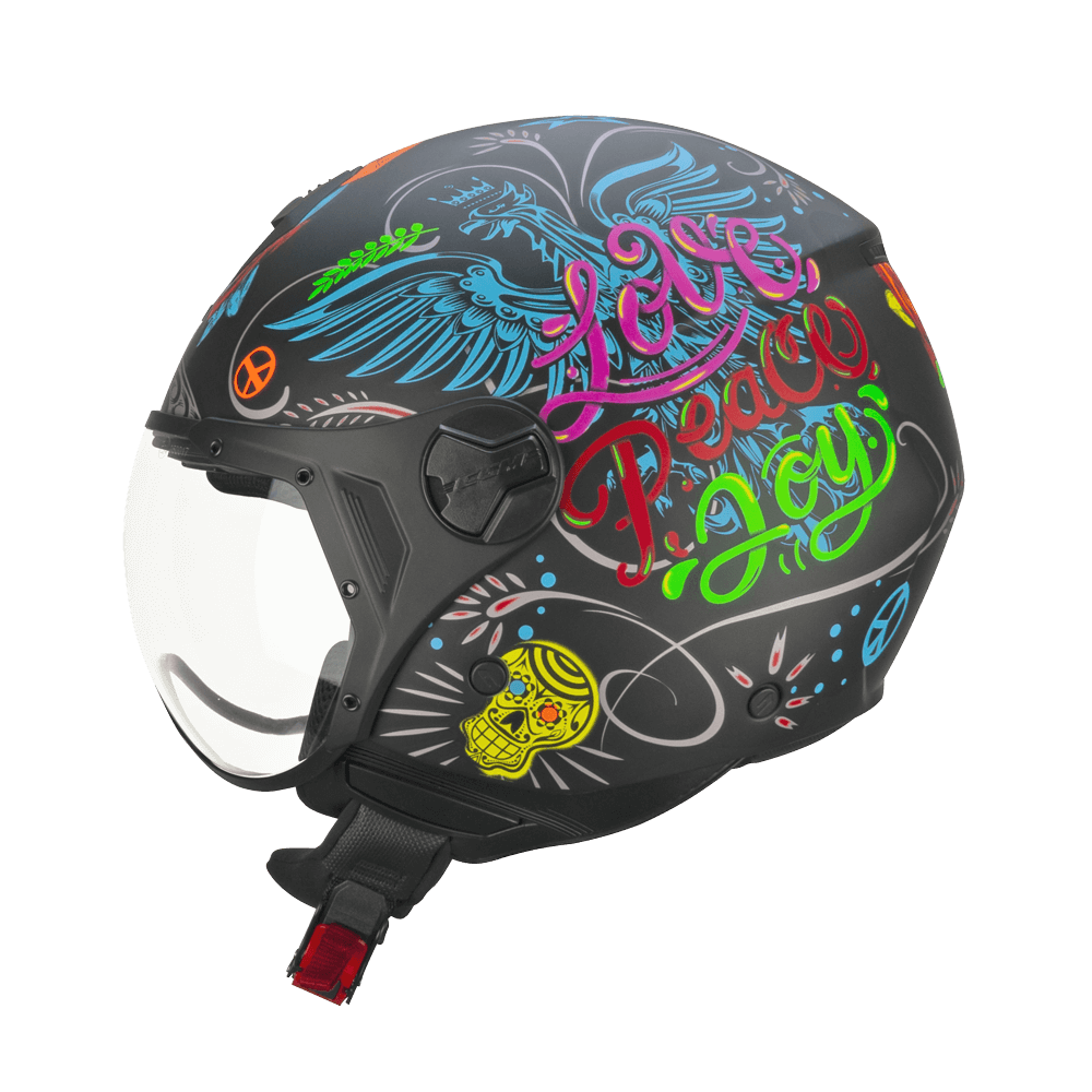 [167S-ASA-01 A0] Casco Jet CGM 167S FLO JOY Negro Azul Claro Verde Mate Perfilada (XXS)