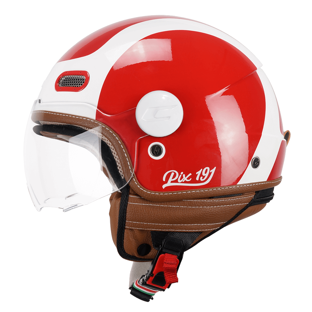 Casco Jet CGM 191G PIX Sprint Rojo Blanco Perfilada