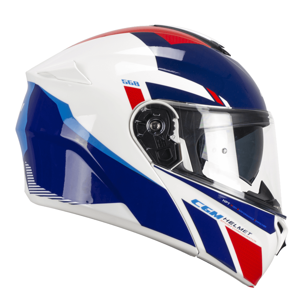 [568S-ALV-79 A1] Casco Modular CGM 568S BER Sport Blanco Azul (XS)