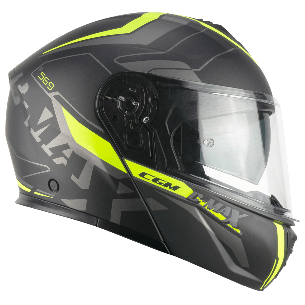 Casco Modular CGM 569G C-max City Negro Amarillo Flúor Mate