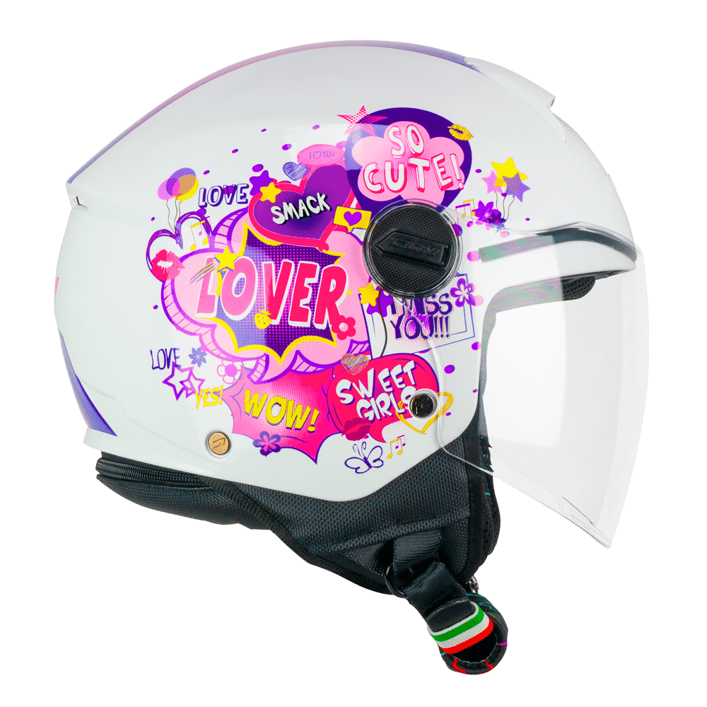Casco Infantil CGM 261G Mini Comics Fucsia Blanco