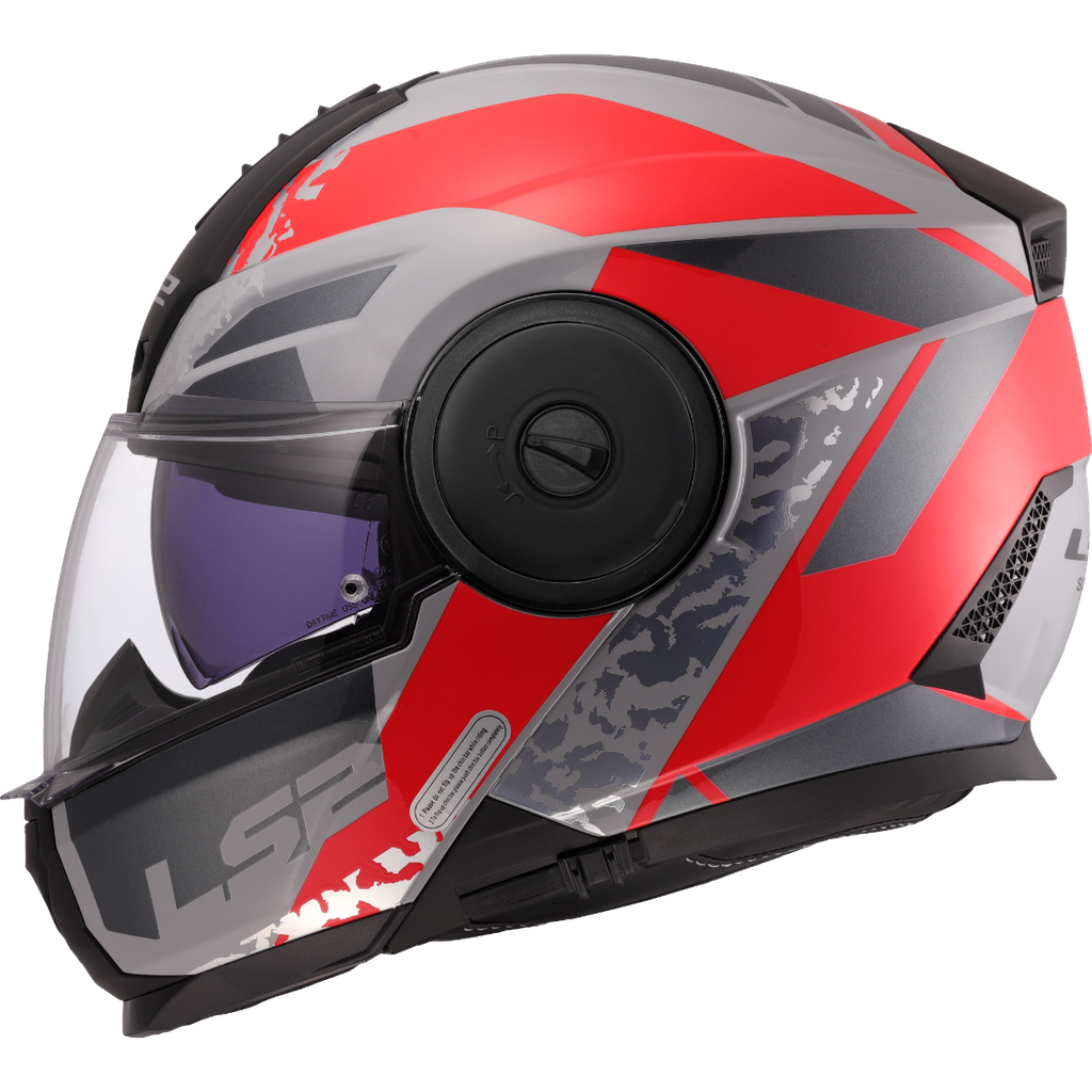 Casco Moto Modular LS2 FF902 Scope II Oxyd Gris Rojo