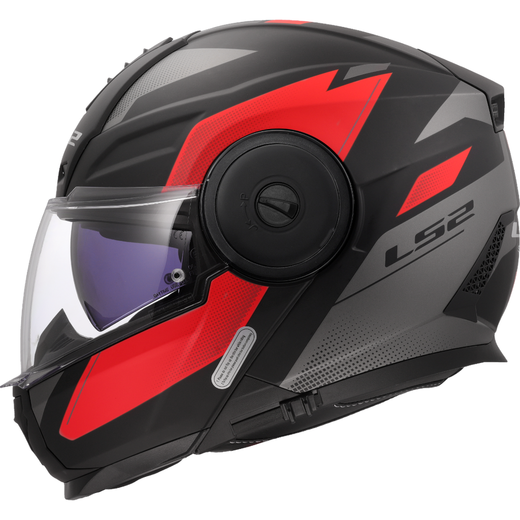 Casco Moto Modular LS2 FF902 Scope II Duria Negro Rojo