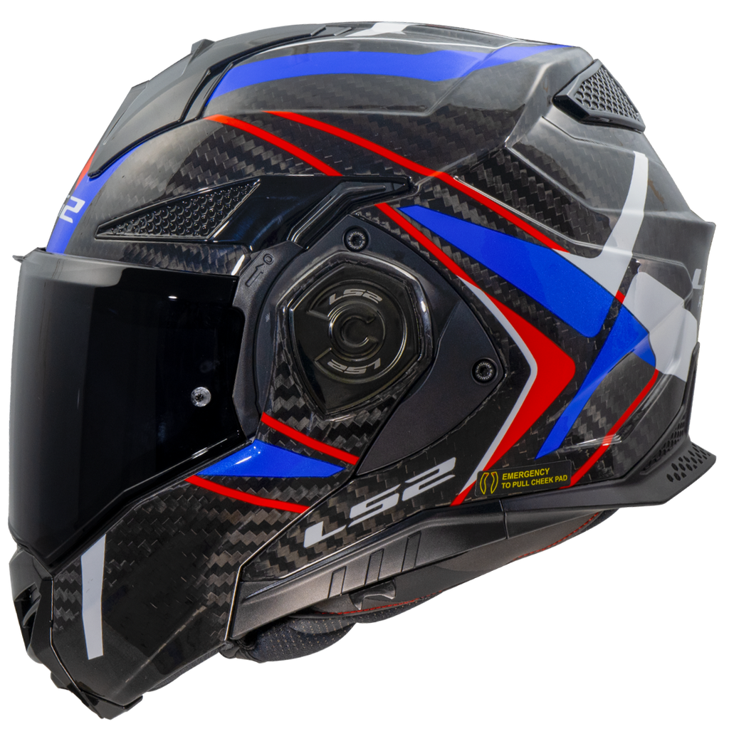 Casco Moto Modular LS2 FF901 Advant X C Future II Blanco Azul