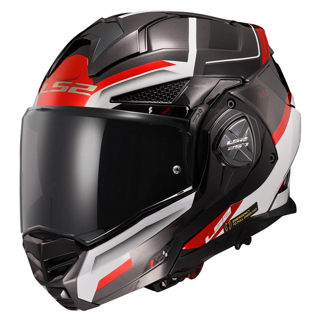 Casco Moto Modular LS2 FF901 Advant X Spectrum Negro Blanco Rojo