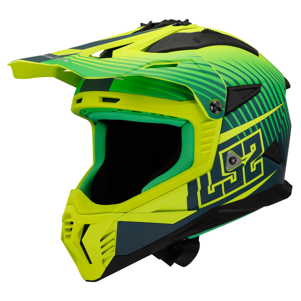 Casco Moto Cross LS2 MX708 Fast II Duck Mate Verde Yell