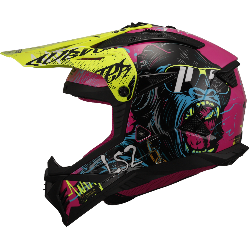 [467082074XS] LS2 MX708 FAST II GORILLA H-V YELLOW-06 Morado (XS)