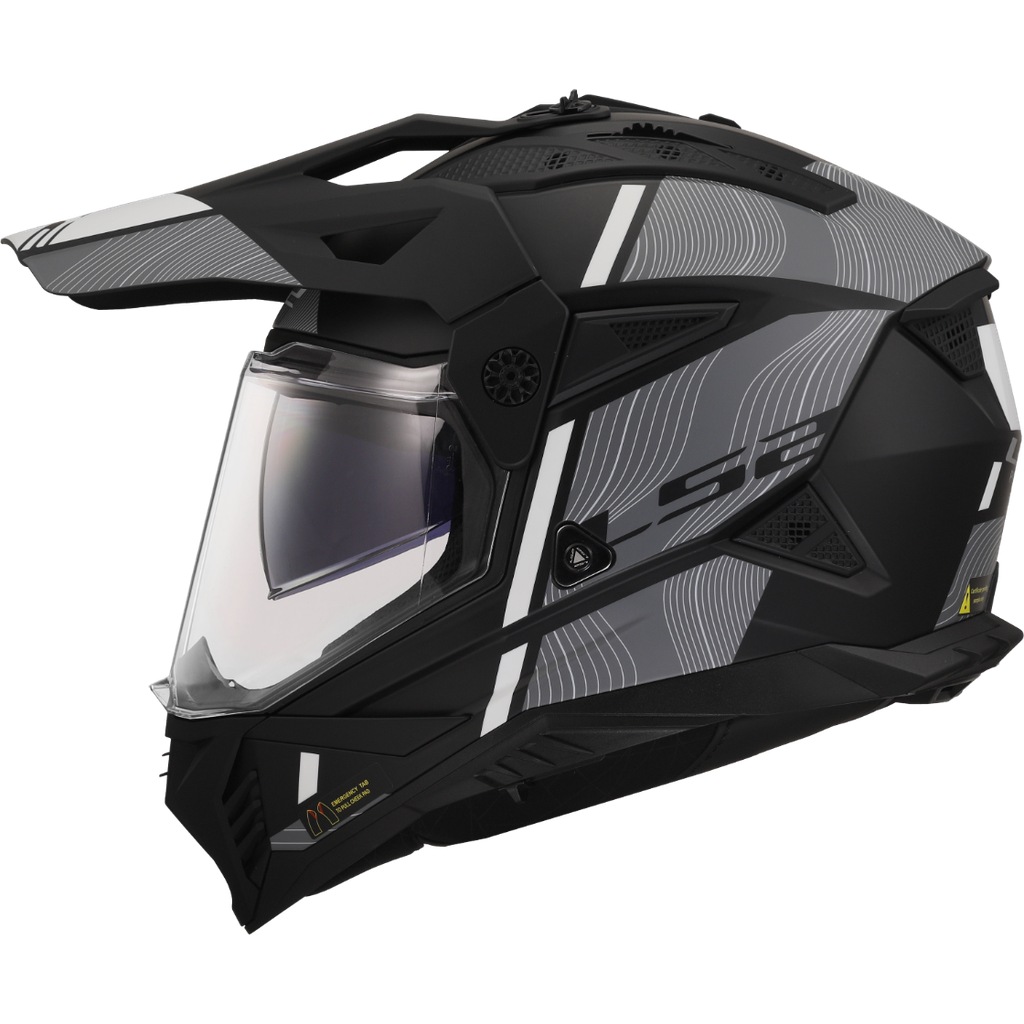 [467022211XS] LS2 MX702 PIONEER II HILL WHITE-06 Mate Negro (XS)