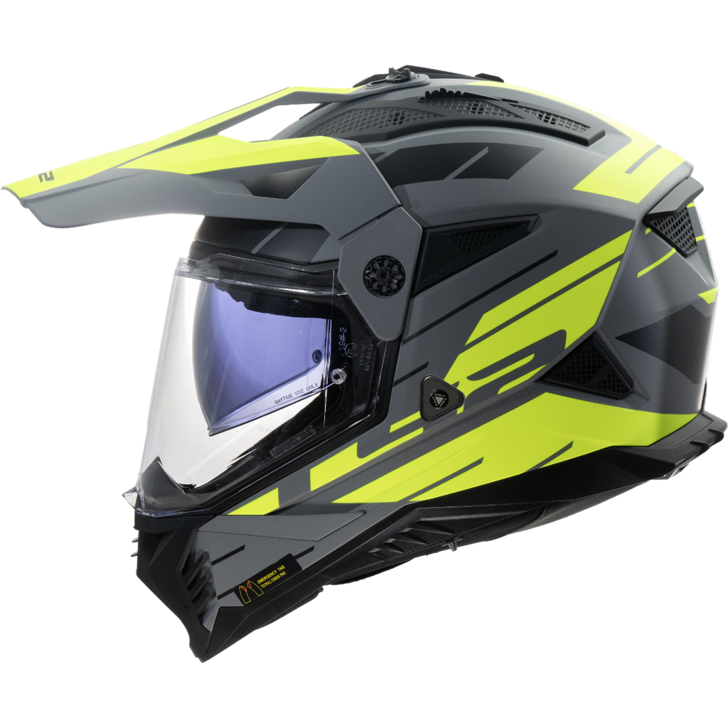 [467022154XS] LS2 MX702 PIONEER II NAMIB M.GREY H-V YELLOW-06 (XS)