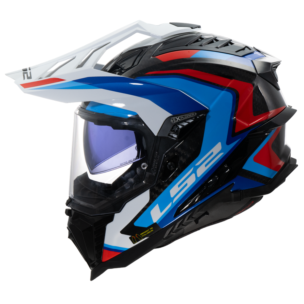 [467016426XS] Casco Moto Cross LS2 MX701 Explorer C Frontier II Blanco Azul (XS)