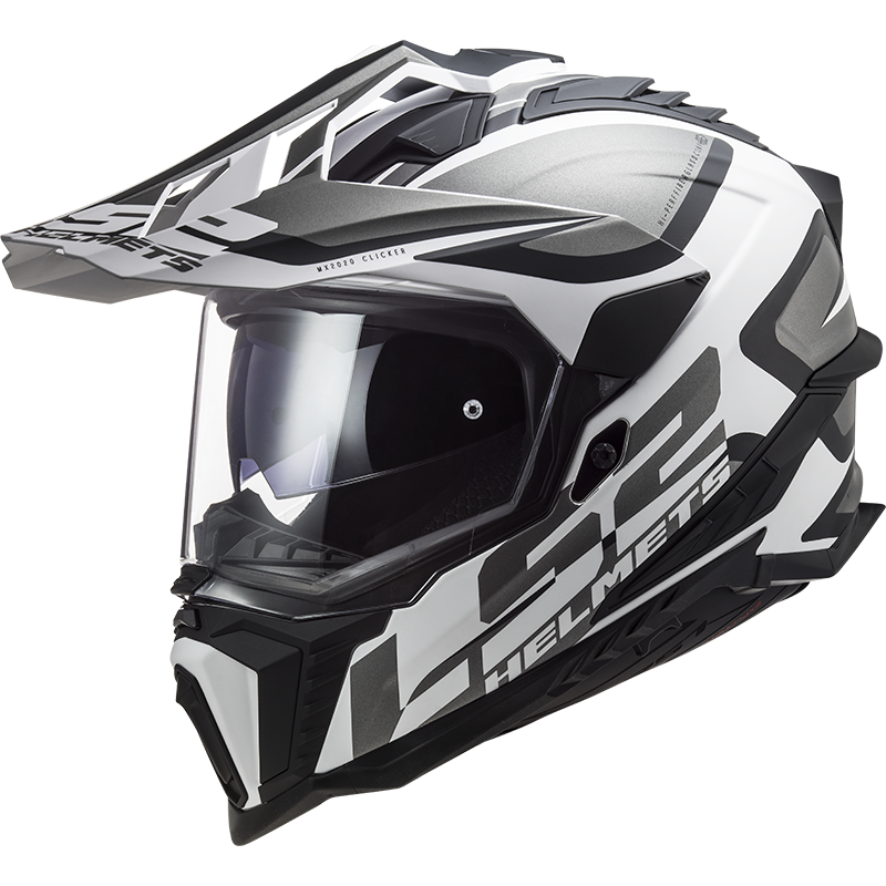 [467012102XS] Casco Moto Cross LS2 MX701 Explorer Alter Mate Negro Blanco (XS)
