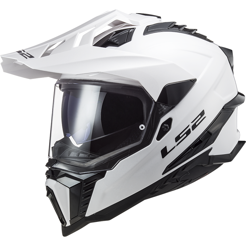 Casco Moto Cross LS2 MX701 Explorer Sólido Blanco