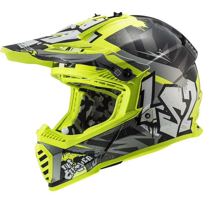 LS2 MX437 FAST II MINI CRUSHER YELLOW-06 Negro