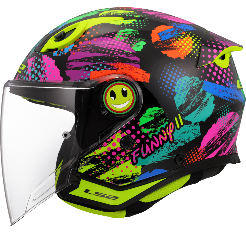 Casco Moto Jet LS2 OF622 Funny II Joy Negro