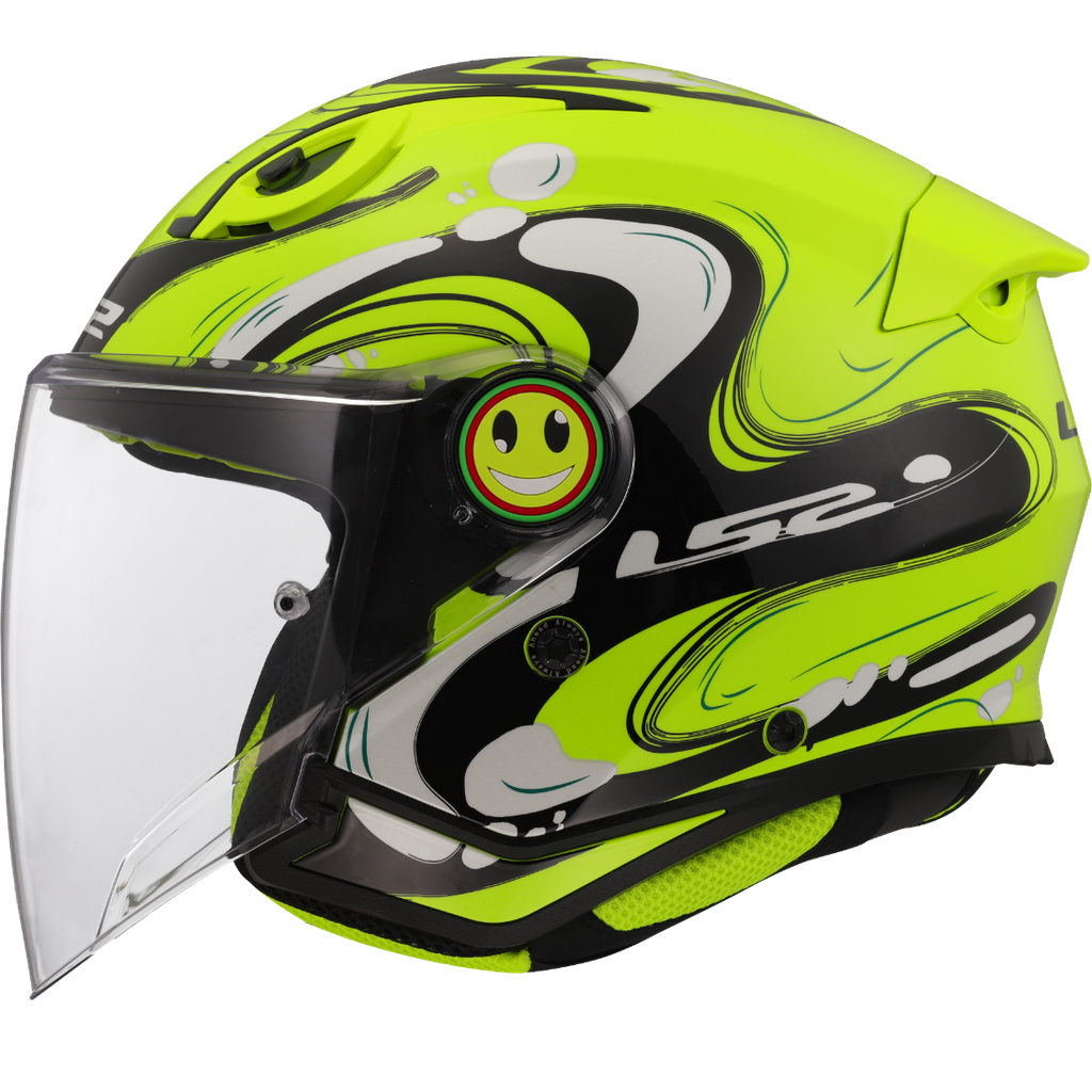 Casco Moto Jet LS2 OF622 Funny II Glup Amarillo