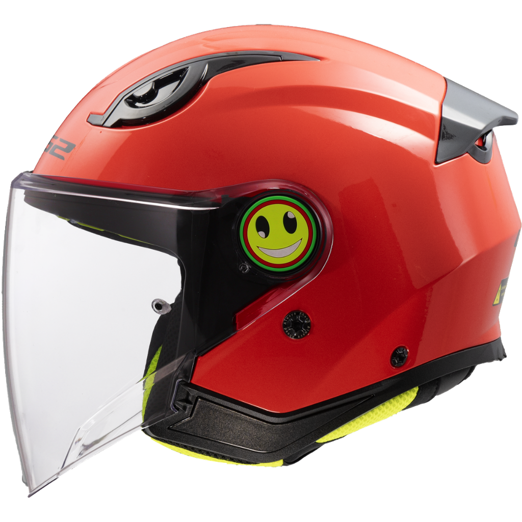 Casco Moto Jet LS2 OF622 Funny II Sólido Rojo