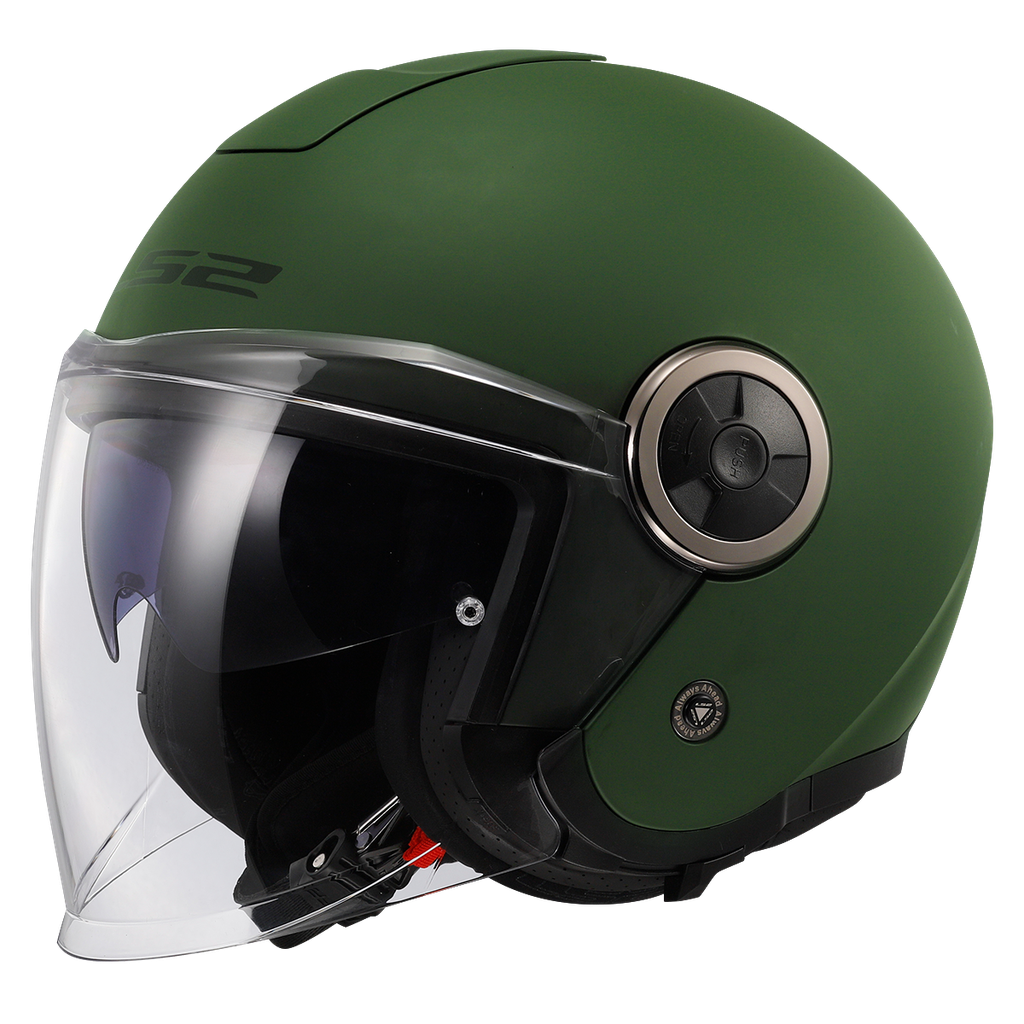 [366201062XS] Casco Moto Jet LS2 OF620 Classy Sólido Mate Military Verde (XS)