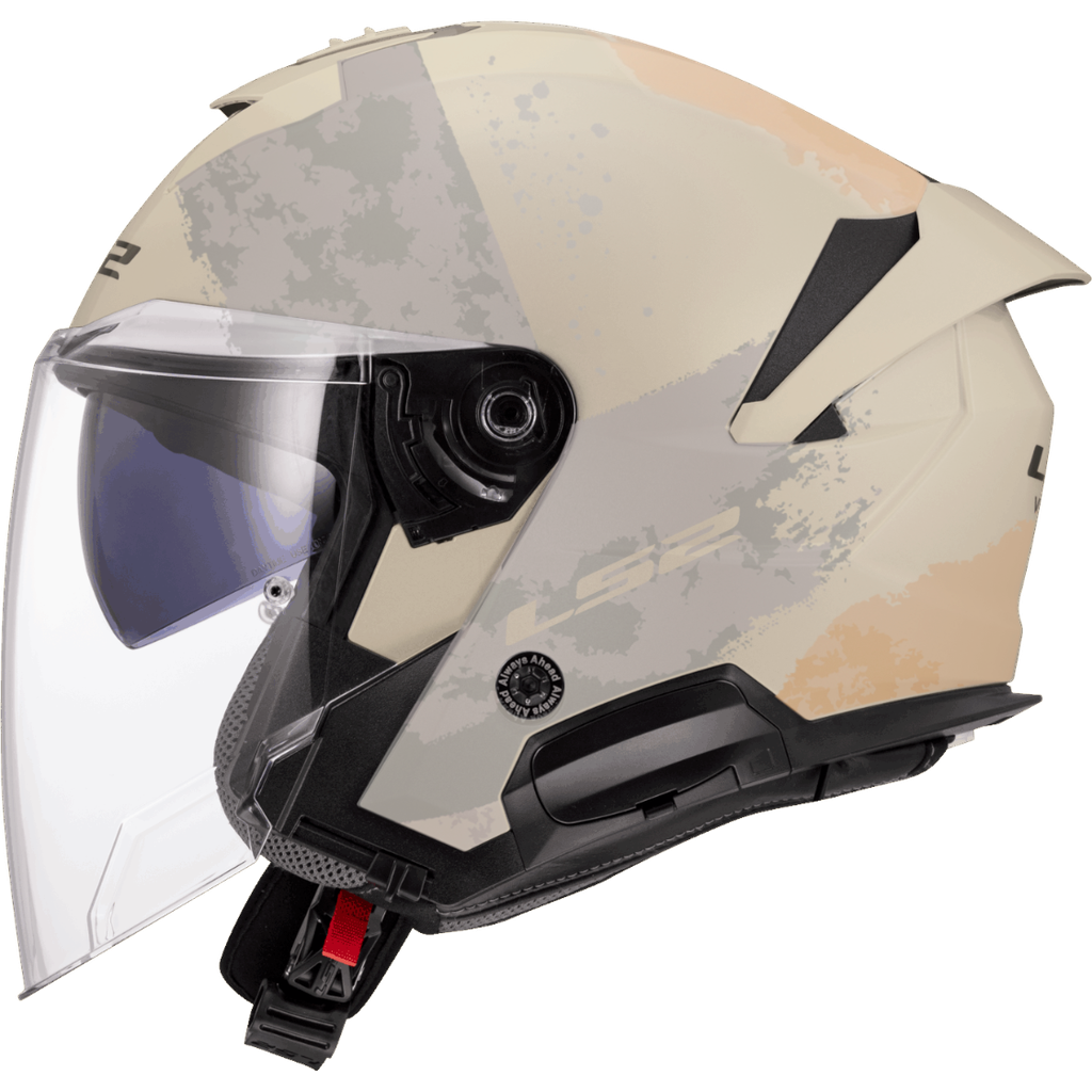Casco Moto Jet LS2 OF618 Verso II Aqua Ivory