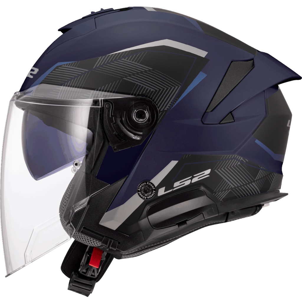 Casco Moto Jet LS2 OF618 Verso II Air Navy Azul
