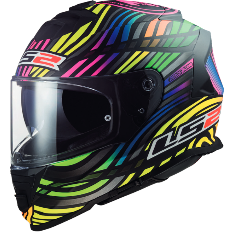 Casco LS2 FF800 STORM II POWER negro mate arcoiris
