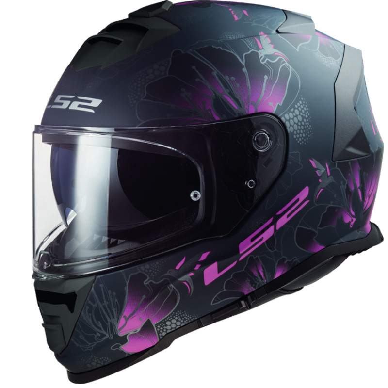 Casco LS2 FF800 STORM II BURST negro mate rosa