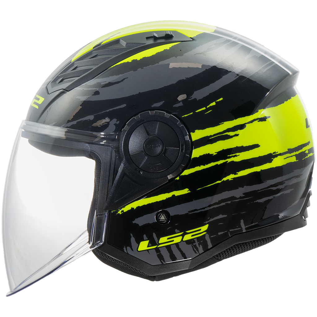 [366162254XS] LS2 OF616 AIRFLOW II BRUSH H-V YELLOW-06 Negro (XS)