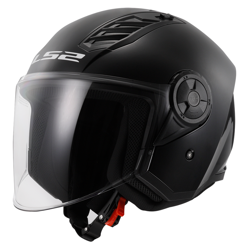 Casco Moto Jet LS2 OF616 Airflow II Sólido Brillo Negro
