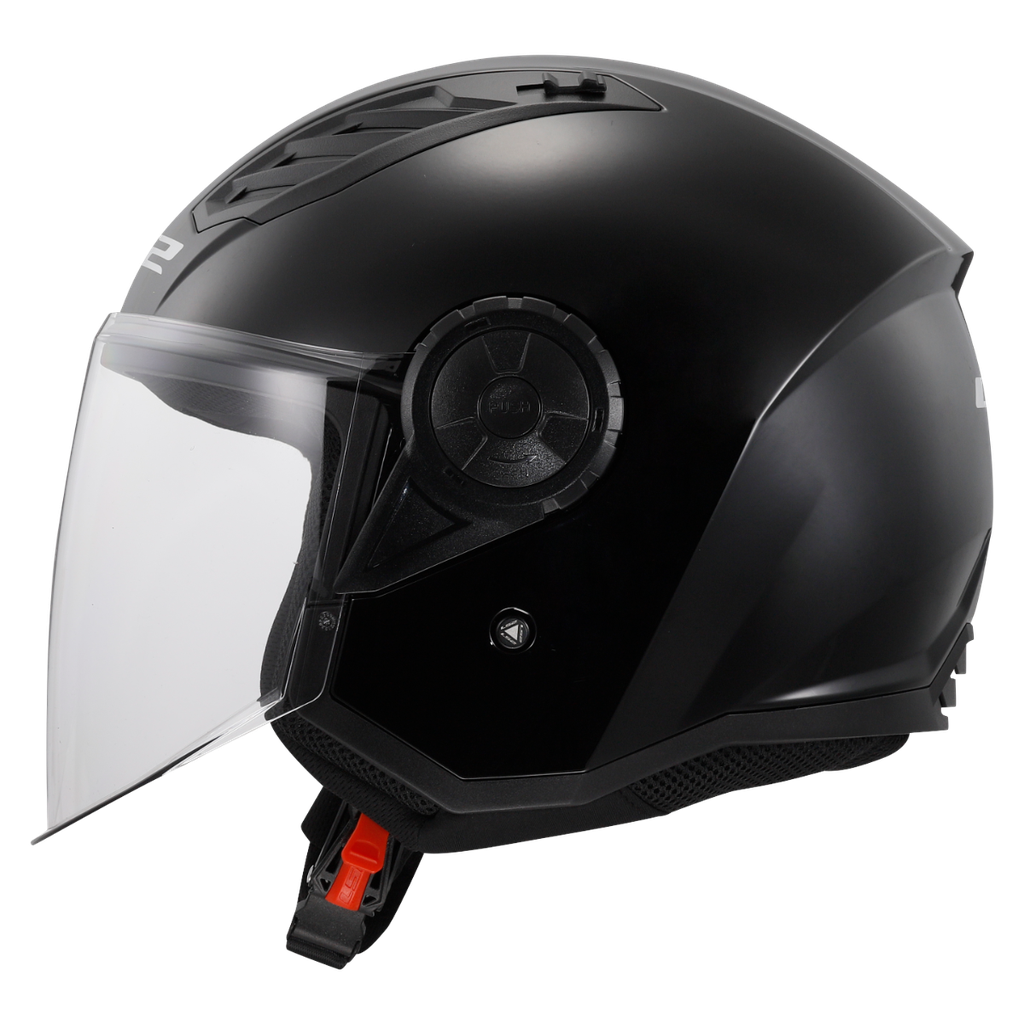 [366161012XS] LS2 OF616 AIRFLOW II SOLID BLACK-06 Brillo (XS)